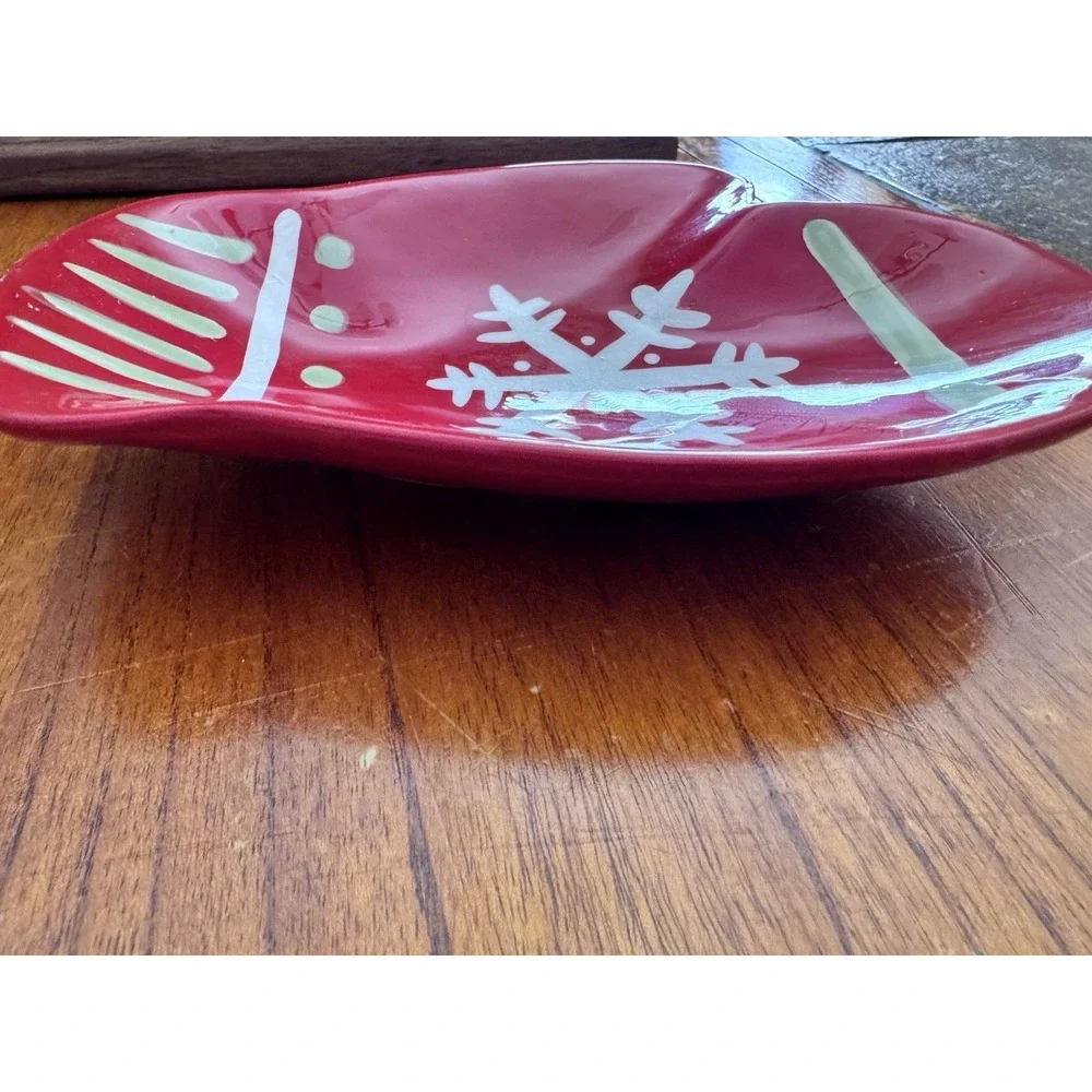 Hallmark Red Mittens Vintage‎ Dish Set of 2 Christmas Holiday Snack Bowls No Box